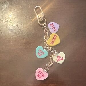 Conversation hearts keychain